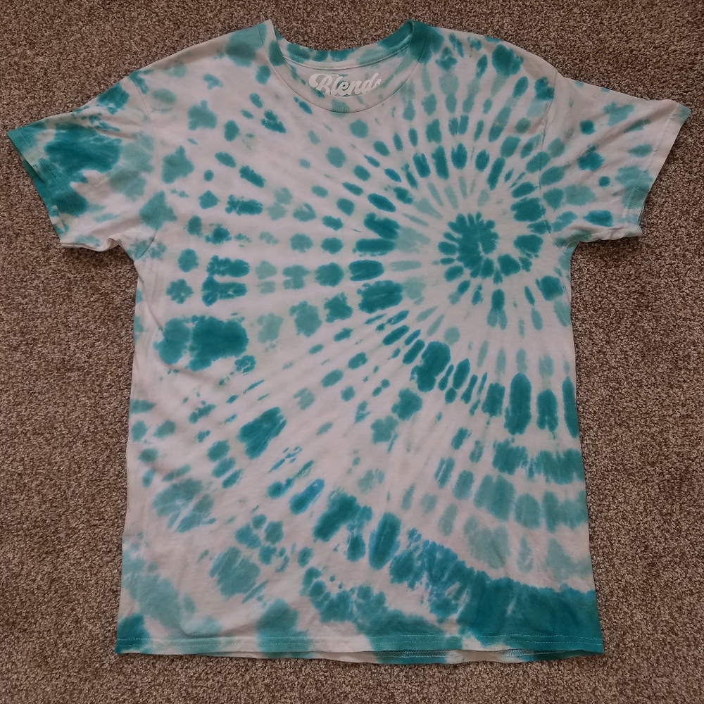 Tie Dye Spiral T-Shirt | Unisex | Teal | Large